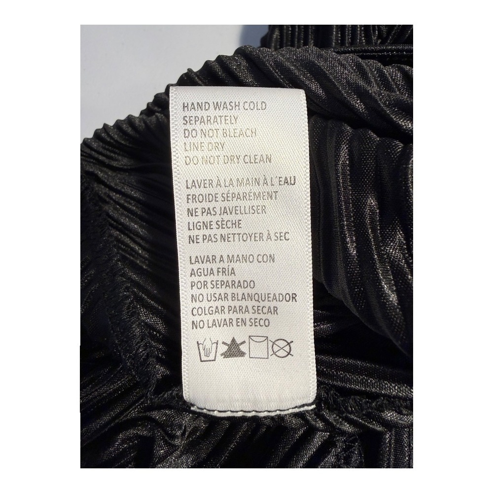 GOOD AMERICAN Black Always Fits Plisse Maxi Dress Pleated Ruched Size 3/4 L/XL - Picture 9 of 9